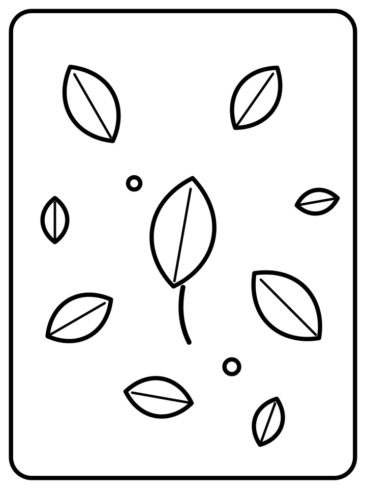Autumn leaves coloring page