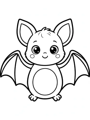 Baby bat coloring page