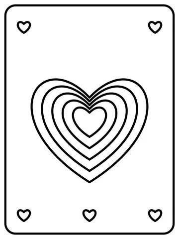 Big heart with layers coloring page