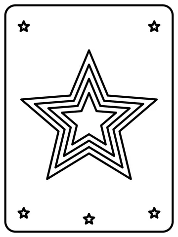 Big star with layers coloring page