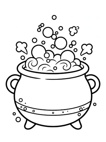 Bubbling cauldron coloring page