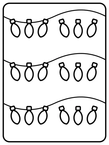 Christmas lights coloring page