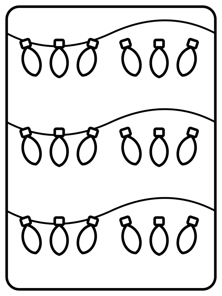 Christmas lights coloring page