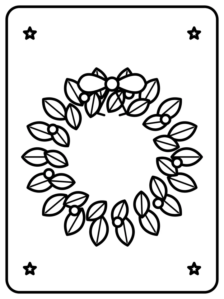 Christmas wreath coloring page