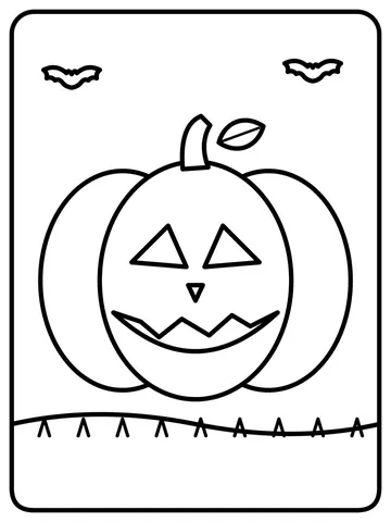 Classic jack-o'-lantern coloring page