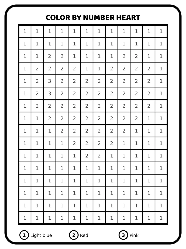 Color by number coloring page