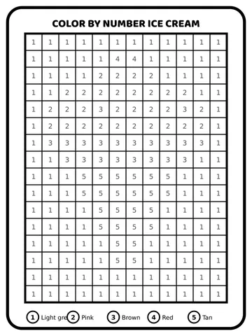 Color by number ice cream coloring page