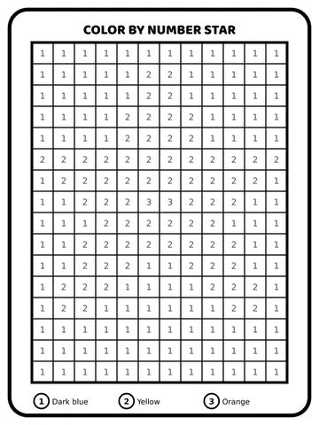 Color by number star coloring page