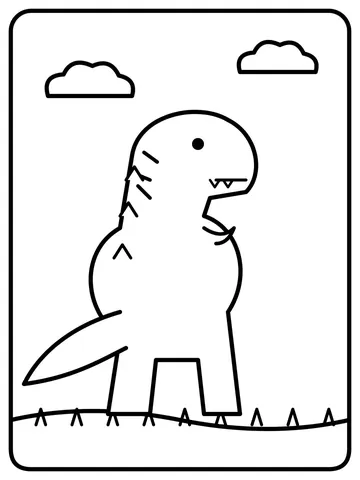 Cute T-rex coloring page