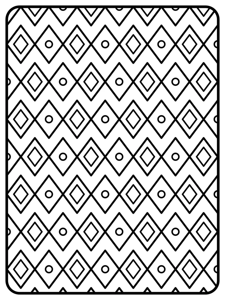Diamond pattern coloring page