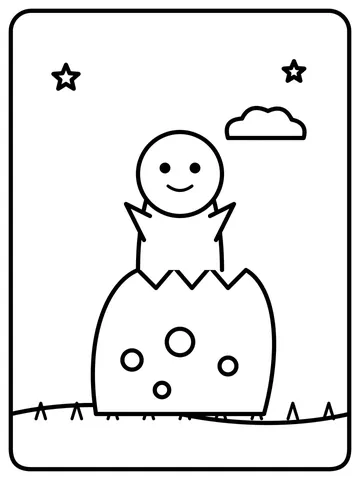 Baby dinosaur hatching coloring page