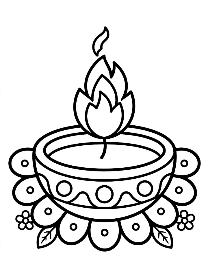 Diwali coloring page