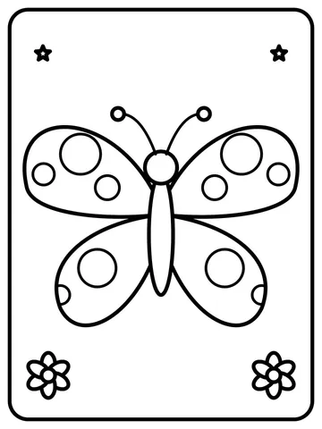 Polka dot butterfly coloring page