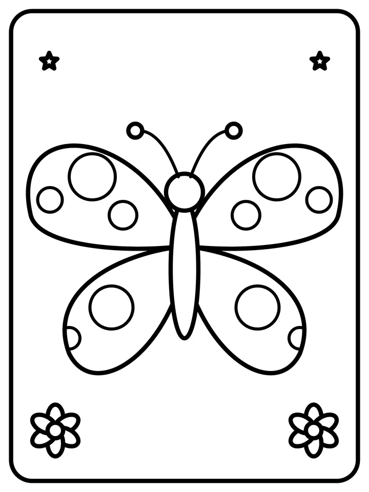 Polka dot butterfly coloring page