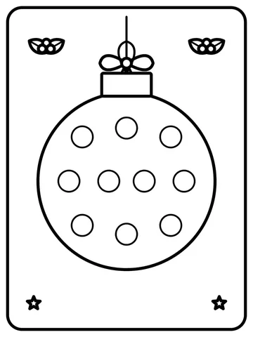 Polka dot Christmas ornament coloring page
