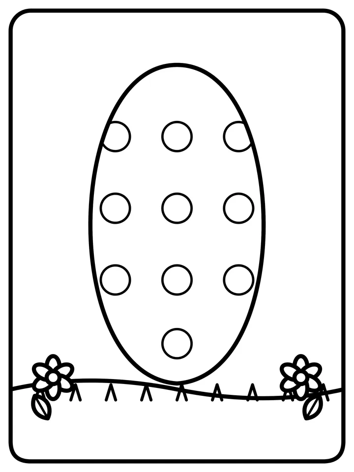 Polka dot Easter egg coloring page