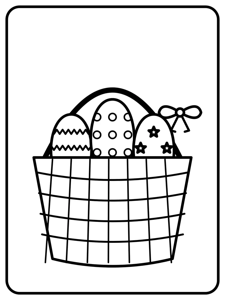 Easter egg basket coloring page