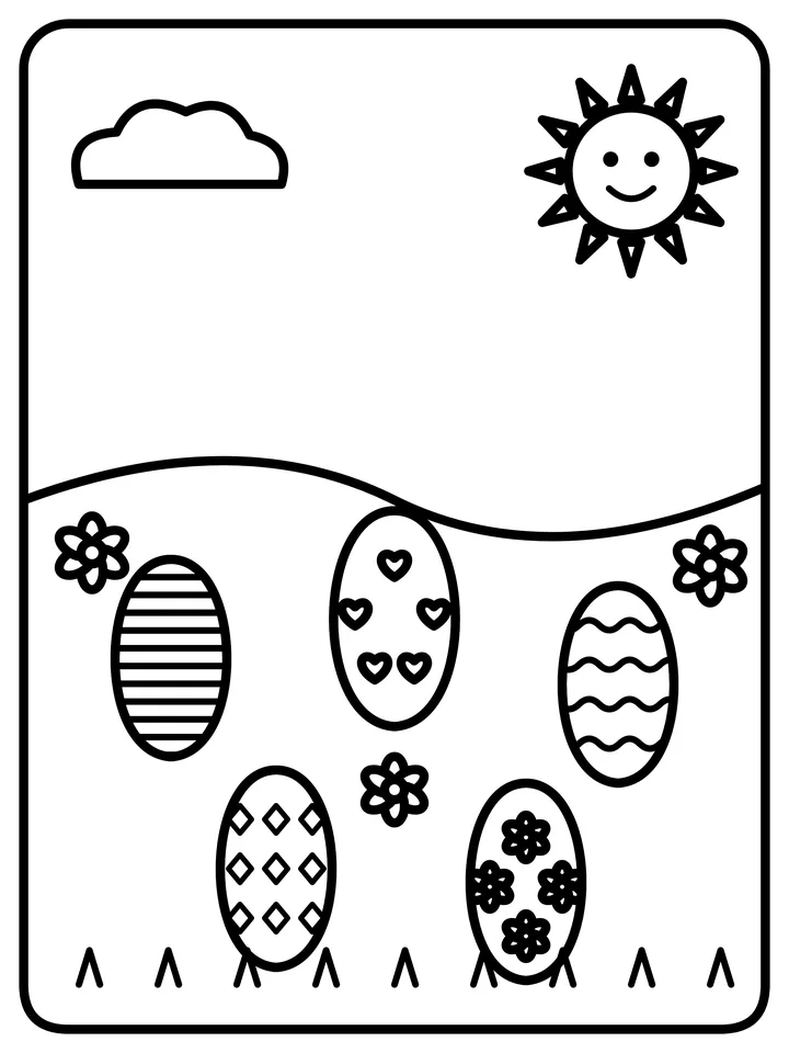 Easter egg hunt coloring page