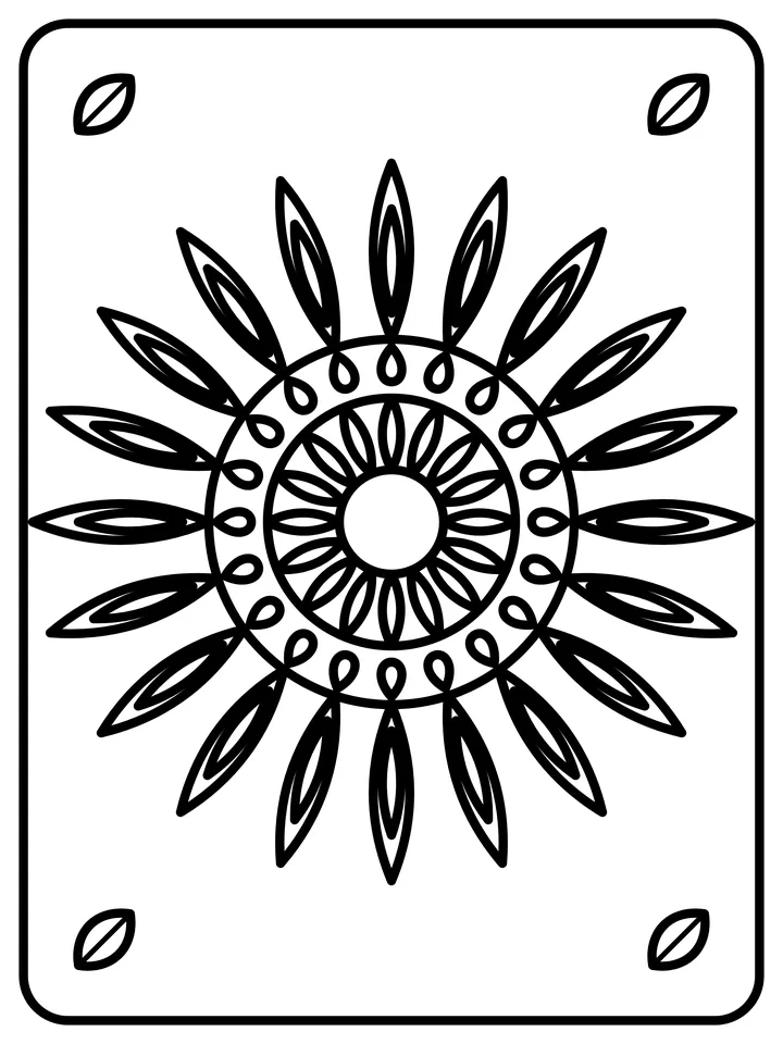 Feather mandala coloring page