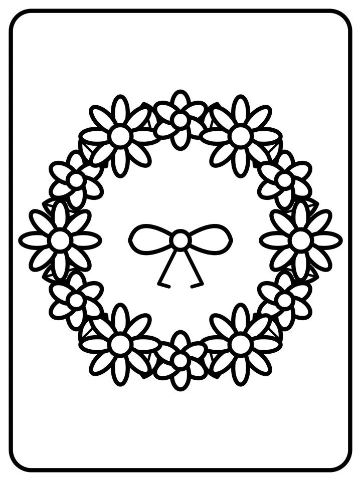 Flower crown coloring page