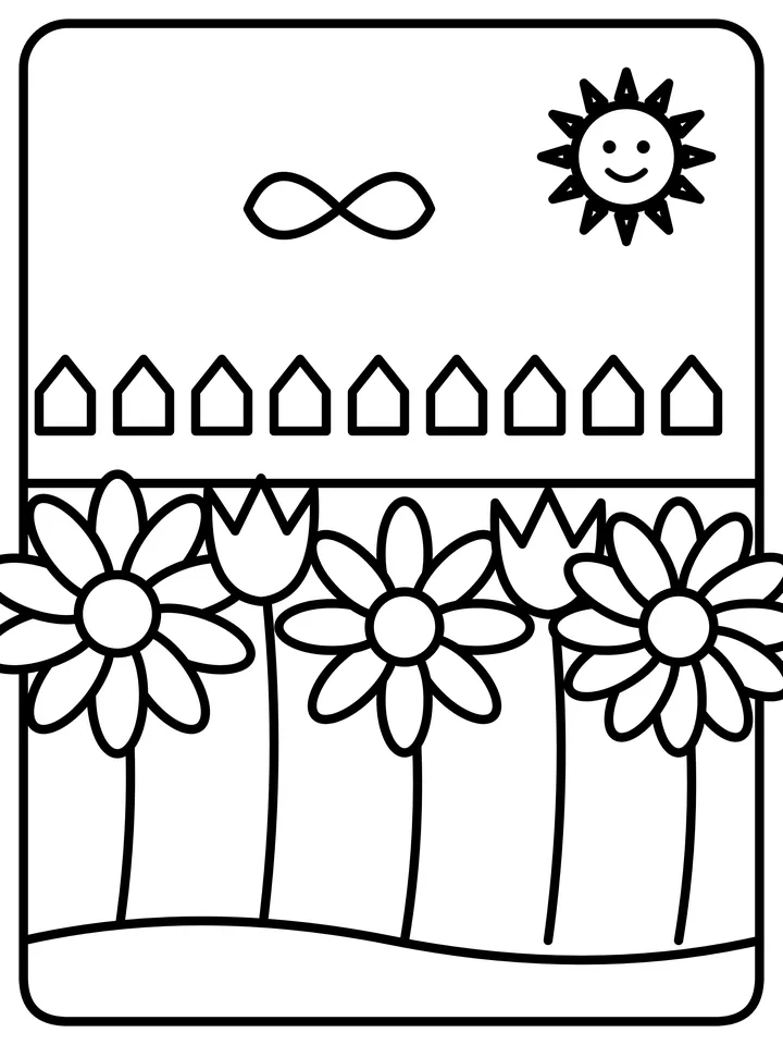 Flower garden coloring page