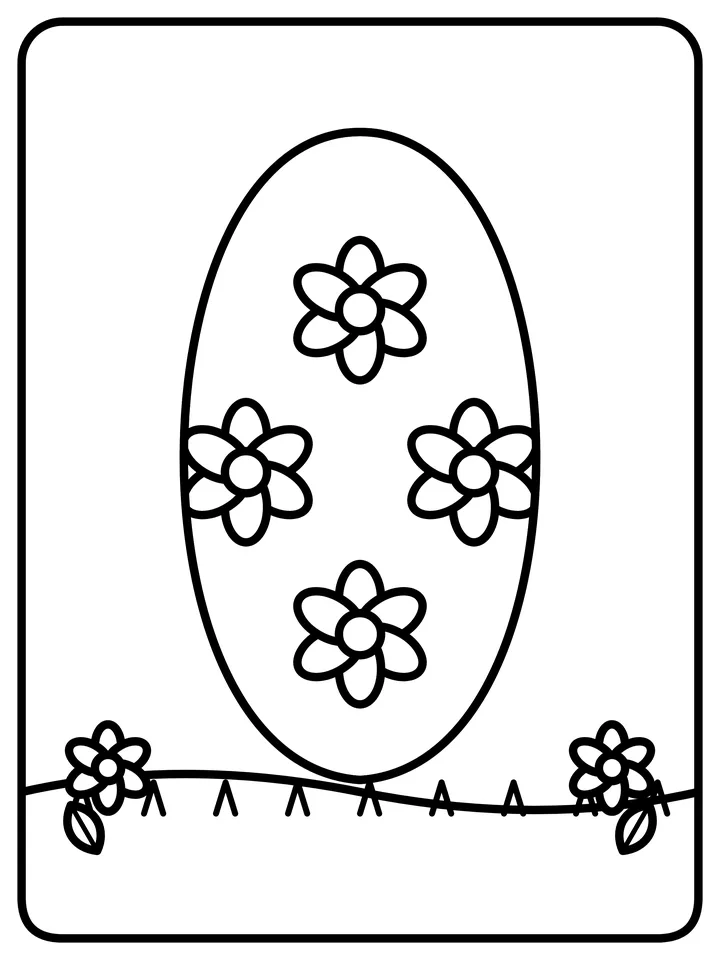 Flower Easter egg coloring page