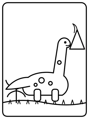 Friendly long-neck dinosaur coloring page