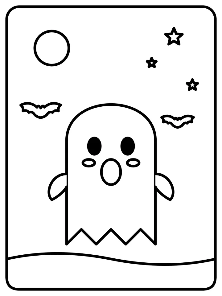 Friendly ghost coloring page