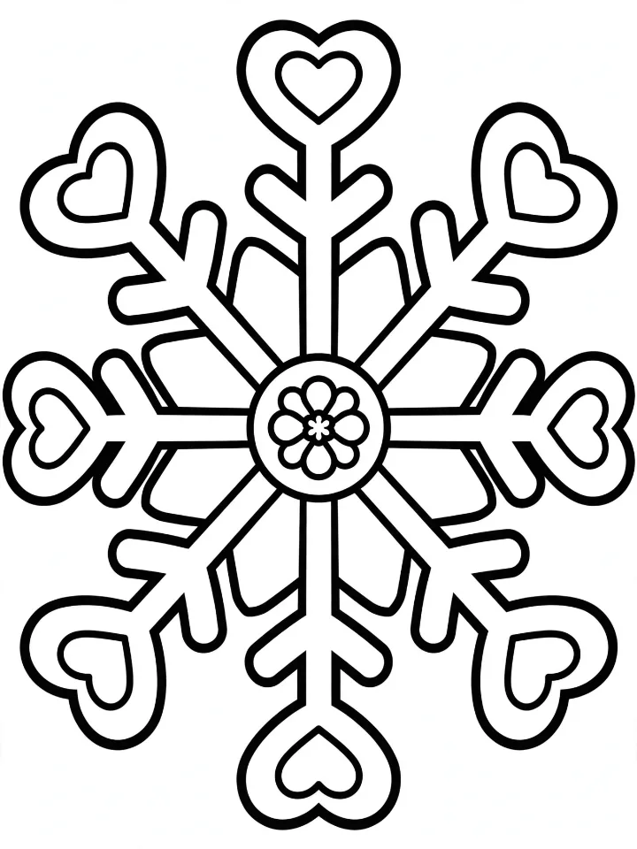 Giant snowflake coloring page