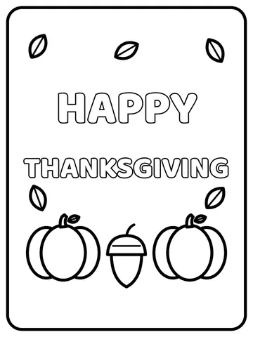 Happy Thanksgiving banner coloring page