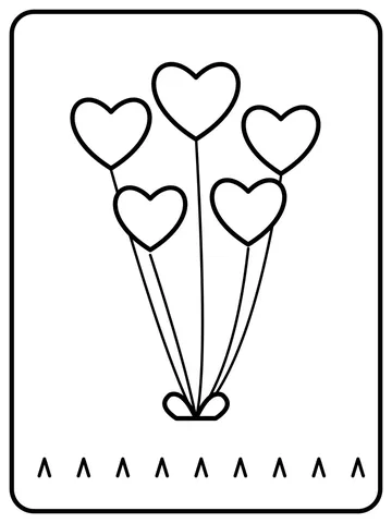 Heart balloons coloring page