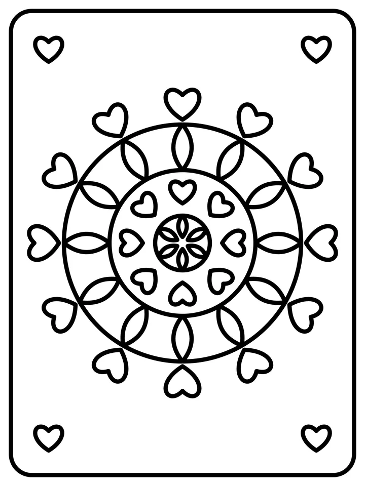 Heart mandala coloring page