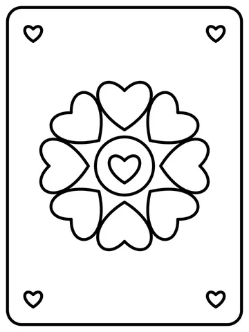 Heart flower coloring page