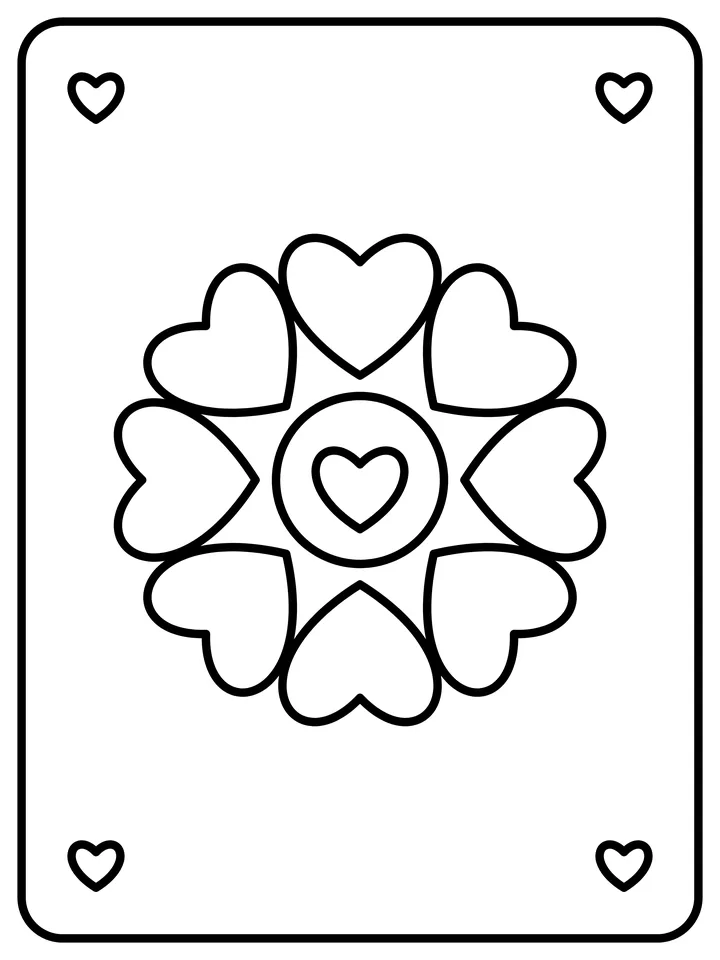 Heart flower coloring page