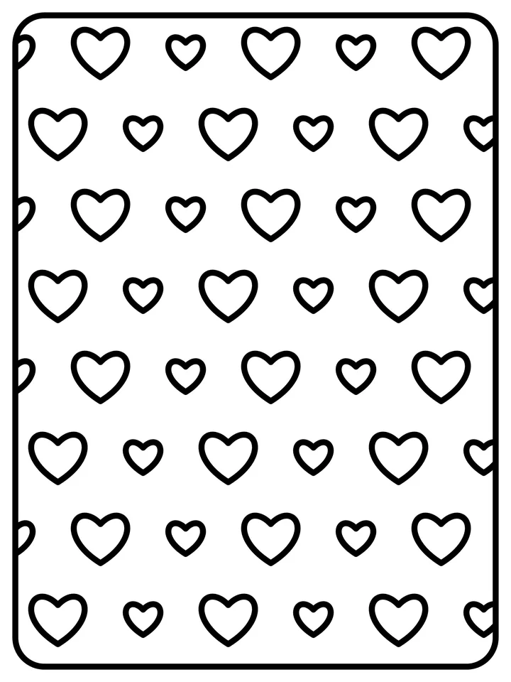 Heart pattern coloring page
