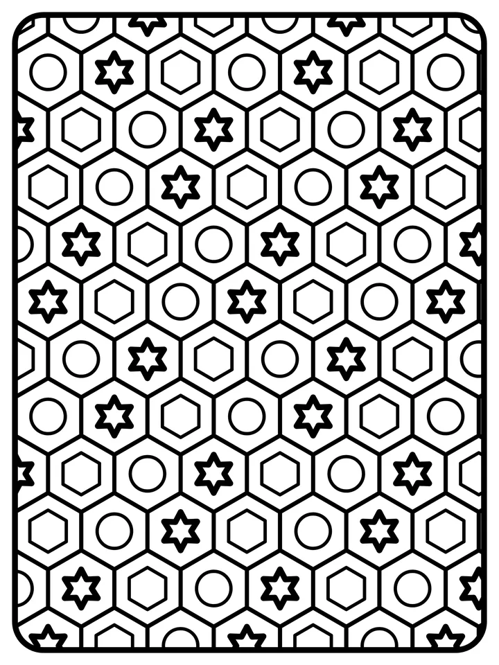 Hexagon pattern coloring page