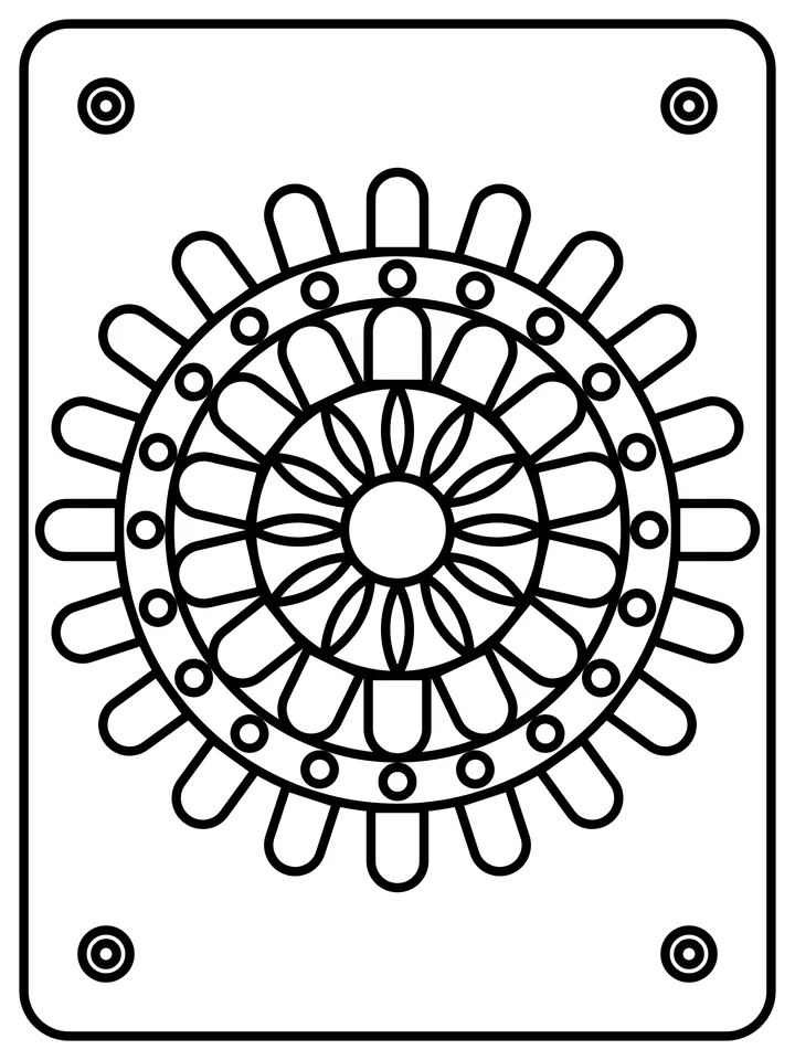 Honeycomb mandala coloring page
