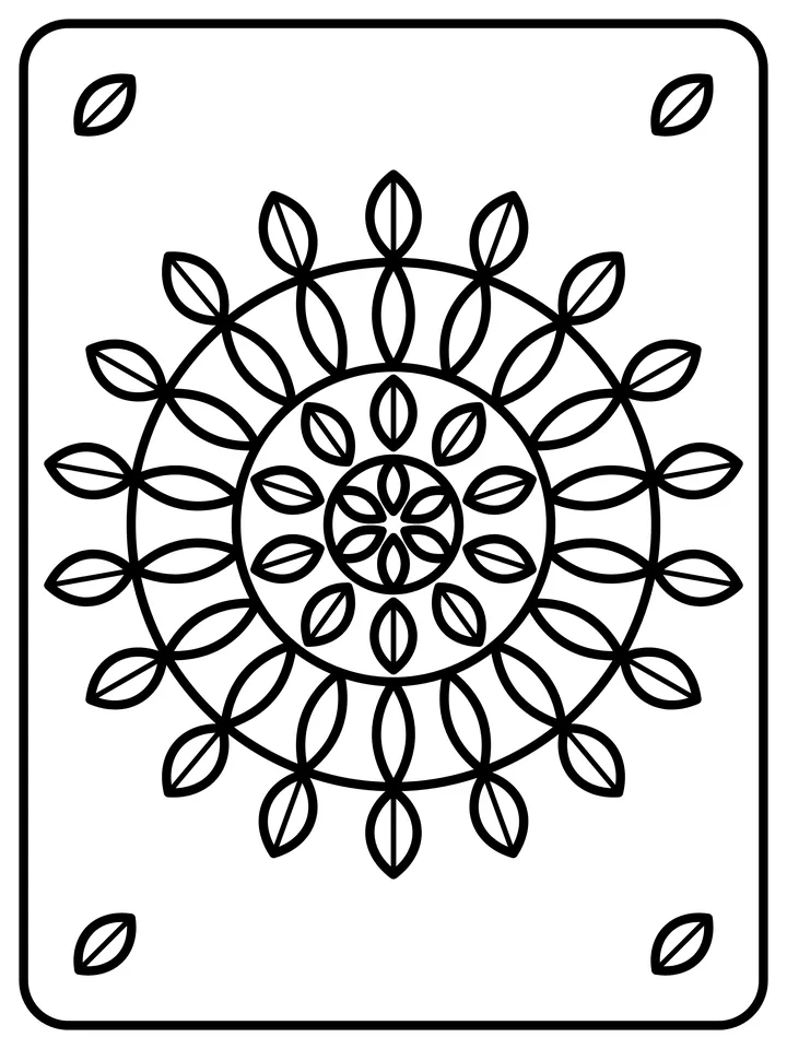 Leafy mandala coloring page