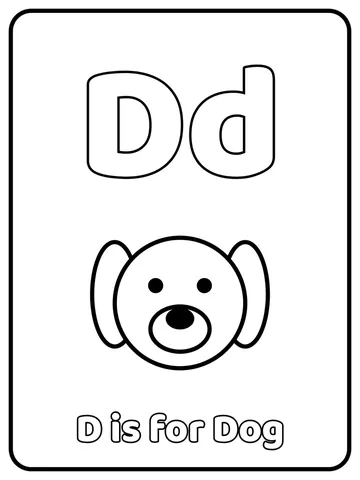 Letter D coloring page