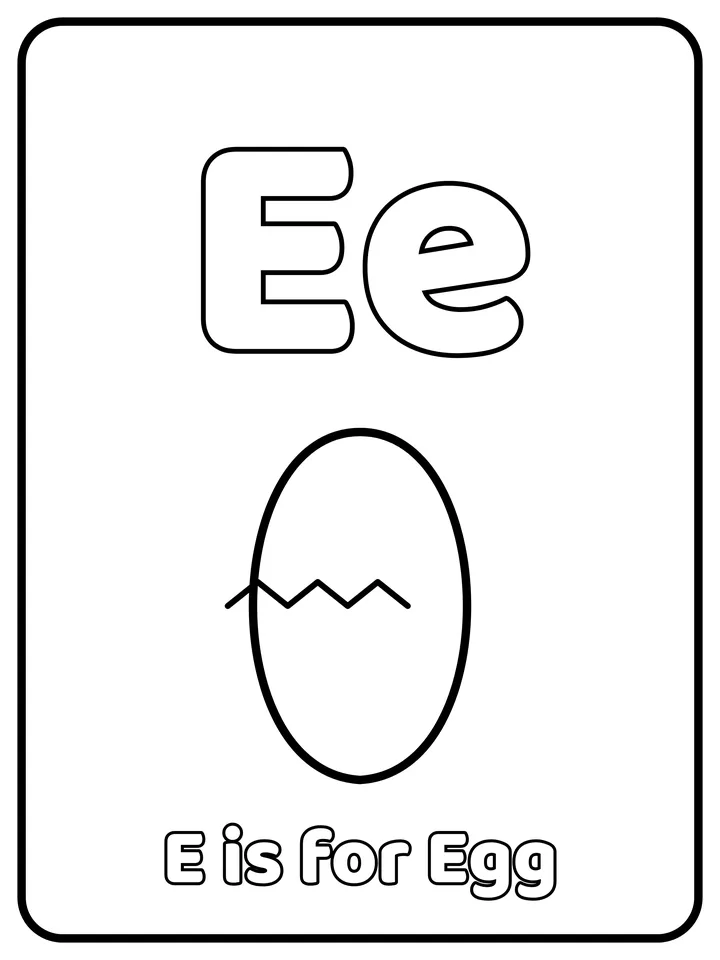 Letter E coloring page