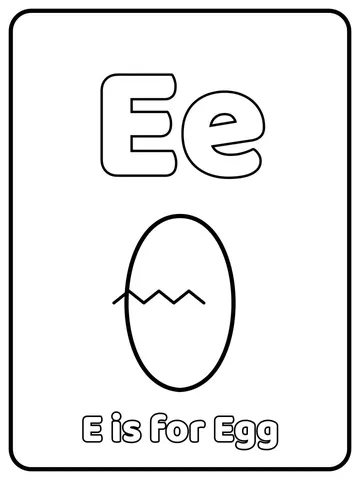 Letter E coloring page
