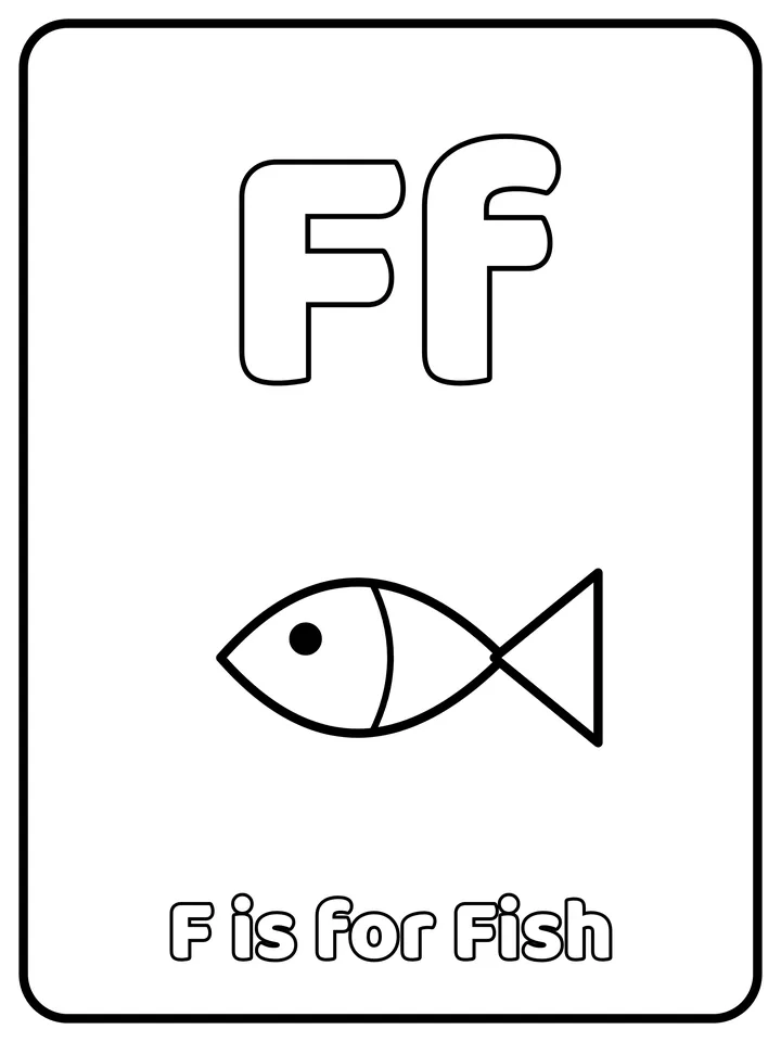 Letter F coloring page