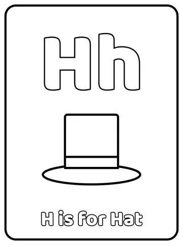 Letter H coloring page