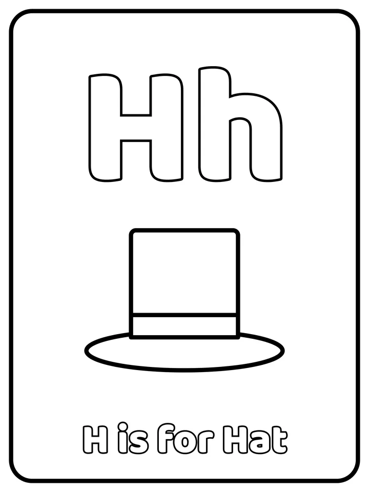 Letter H coloring page