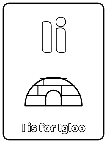 Letter I coloring page
