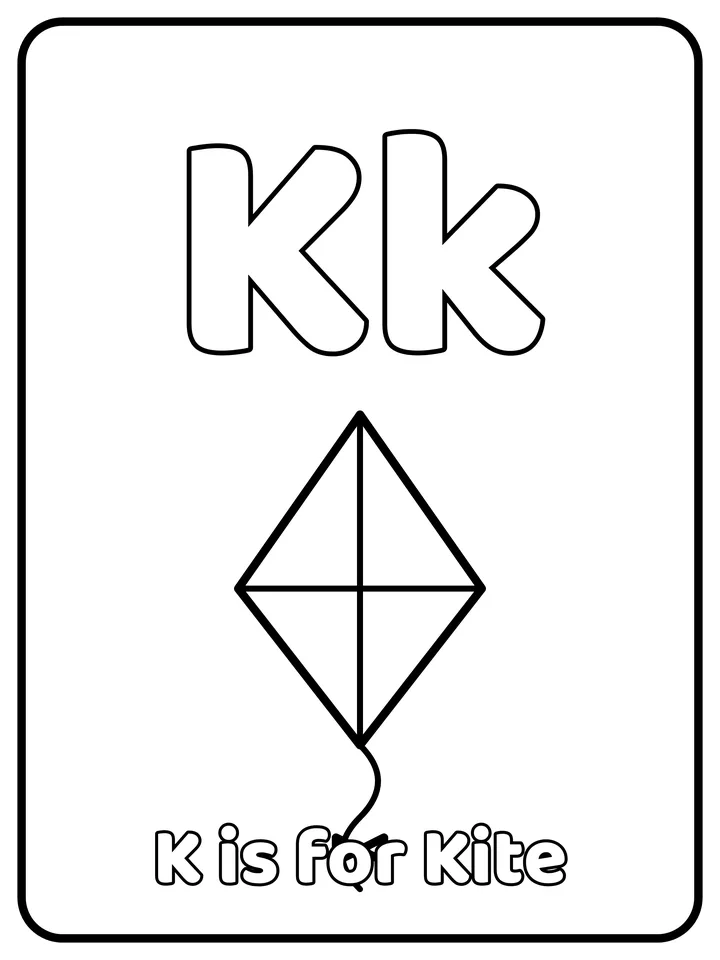 Letter K coloring page