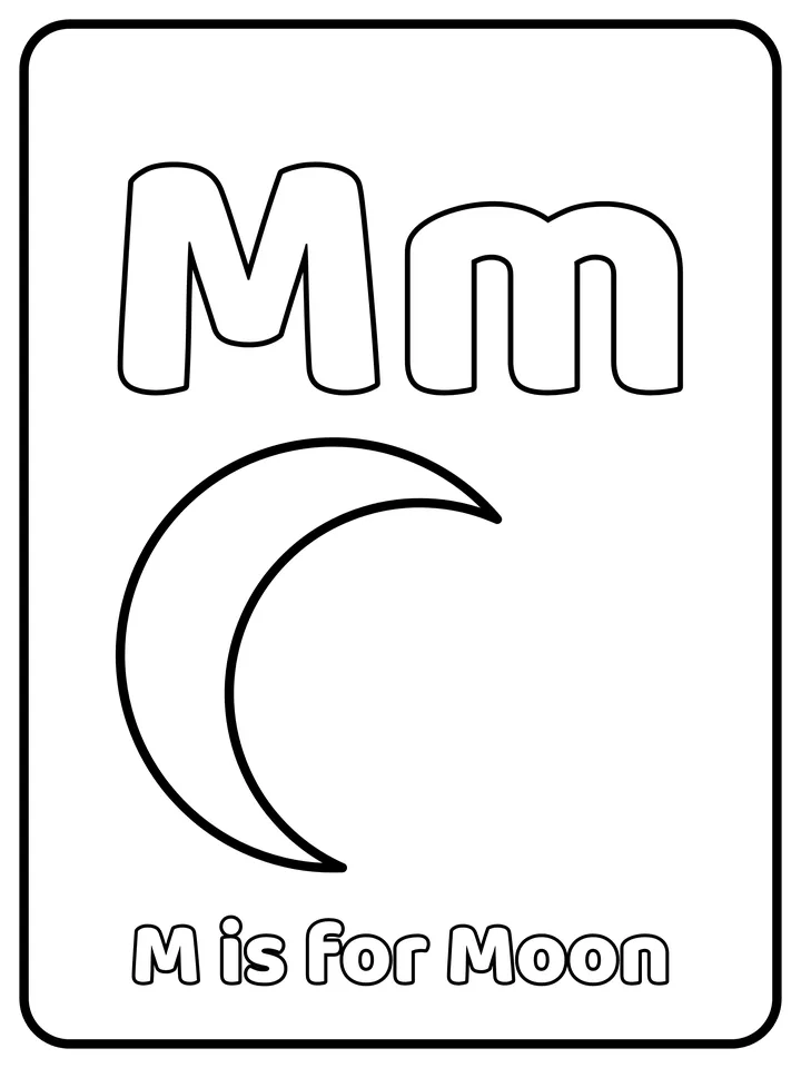 Letter M coloring page