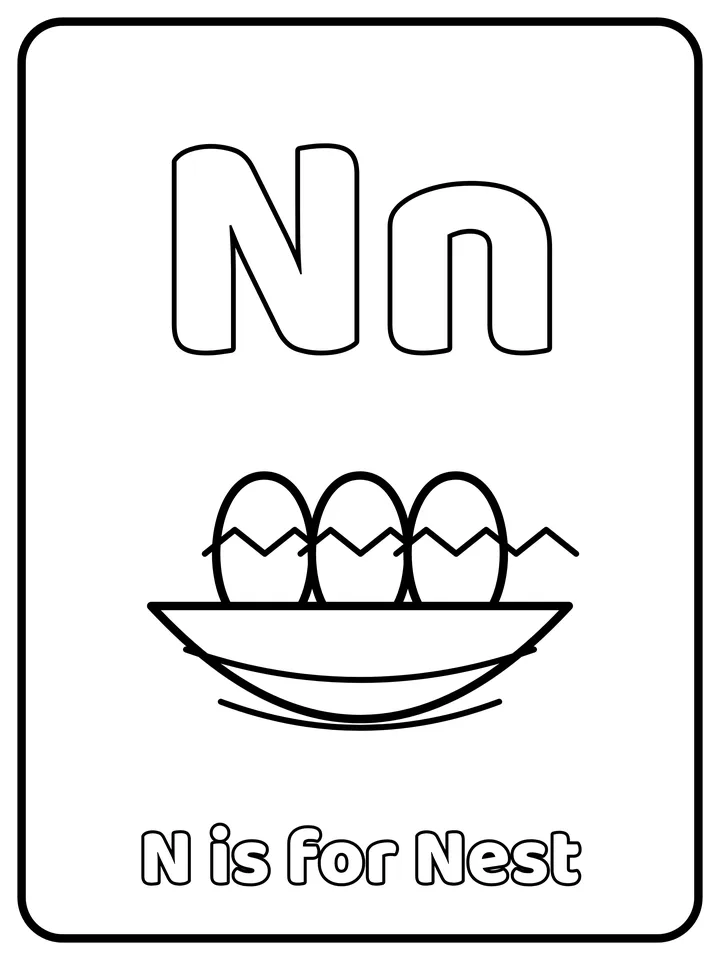 Letter N coloring page