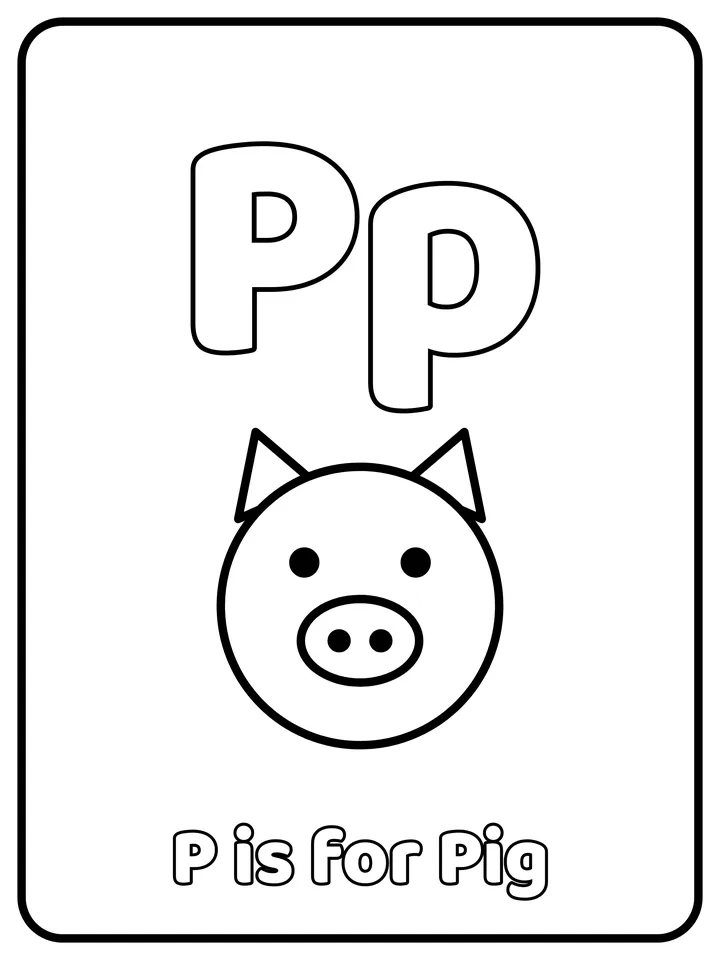 Letter P coloring page