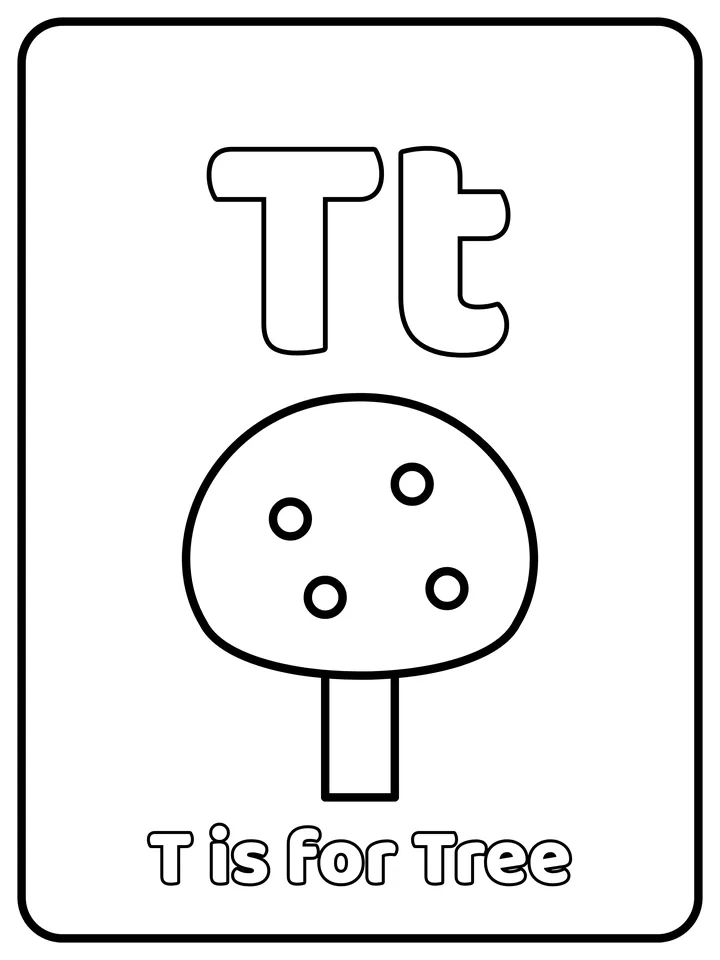 Letter T coloring page